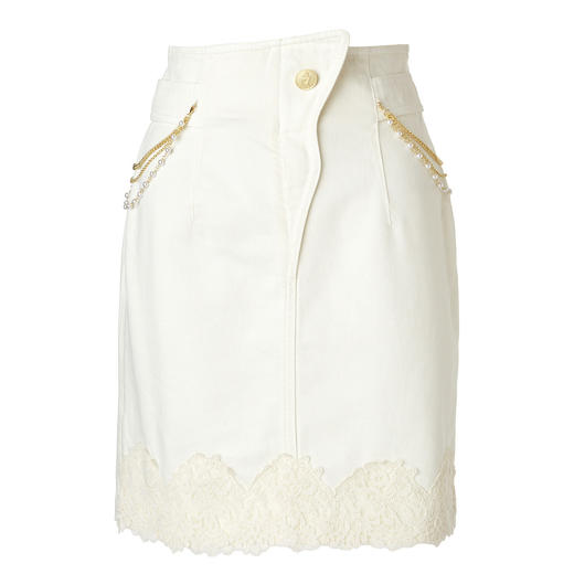 MAXRIENY高腰牛仔短裙夏刺绣半身裙复古直筒裙子MC87SK301A10 商品图4