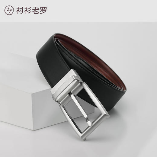 双面头层牛皮针扣旋转皮带P229003 商品图0