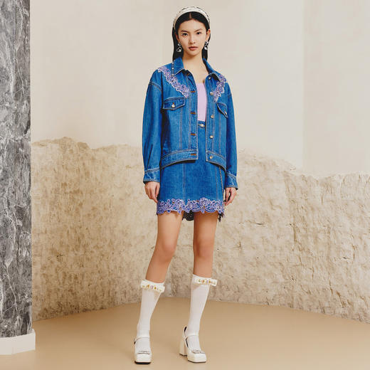 MAXRIENY复古设计感牛仔外套女2023春季气质短外套MC88JA061B80 商品图1