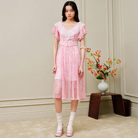 MAXRIENY浪漫氛围感碎花真丝连衣裙2023新款度假风裙子MS88DR072F10