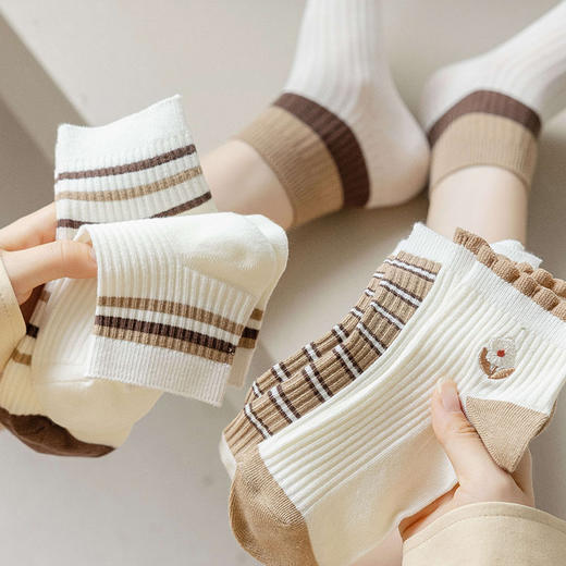 【小熊刺绣短袜】袜子女短筒棉质春夏季短袜小熊刺绣百搭低帮ins潮女 商品图0