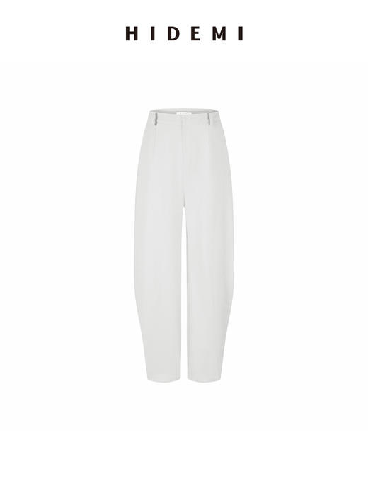 HIDEMI设计感立体廓形飘带领套装 短袖上衣/弯刀裤 商品图14
