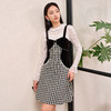 MAXRIENY精致复古氛围感黑白格露肩吊带小黑裙秋装2023新款连衣裙MS88DR522Z00 商品缩略图2