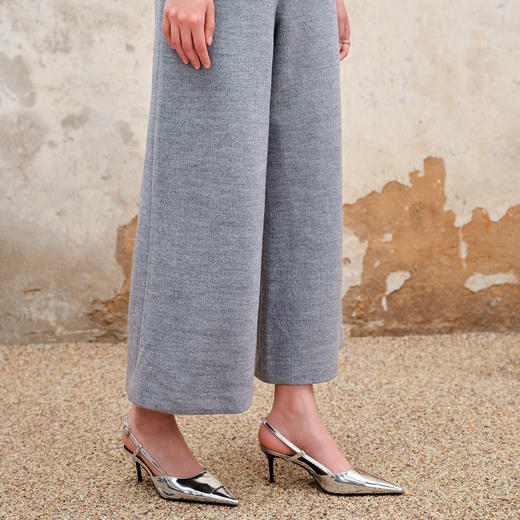 MAXRIENY极简通勤风阔腿长裤2023秋冬新款羊毛裤子女MS88PA536A60 商品图2