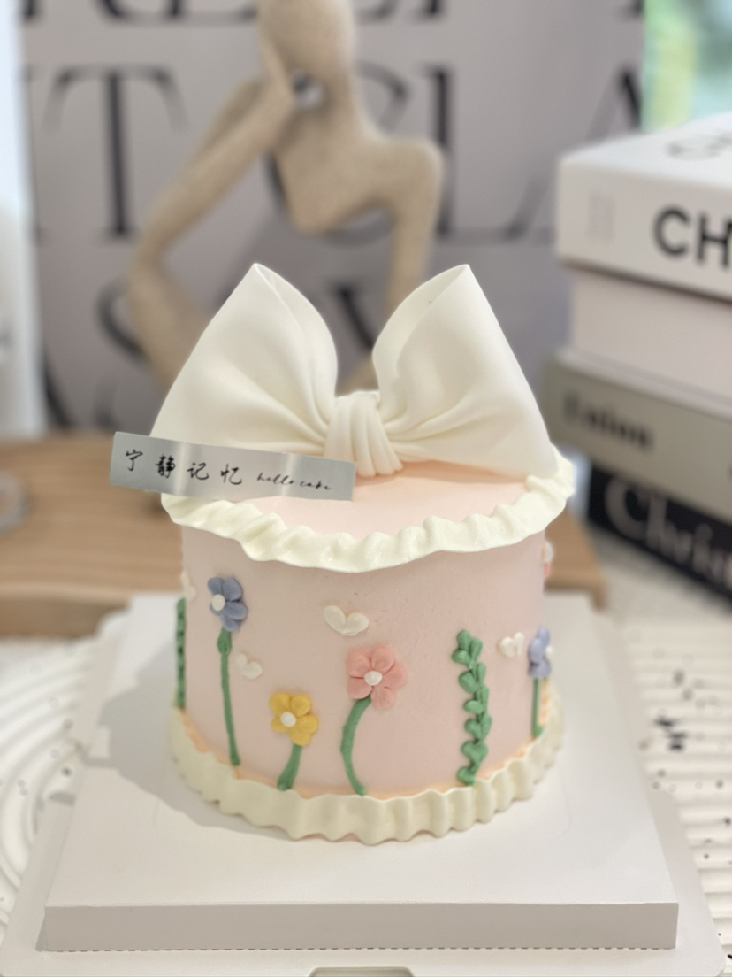 四寸翻糖蝴蝶结奶油蛋糕 下单前请仔细阅读商品详情