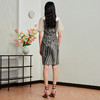 MAXRIENY法式浪漫黑白格纹翻领连衣裙2023夏季新款复古格纹裙子女MS88DR321Z00 商品缩略图3