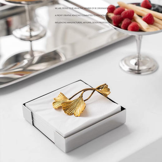 餐厅银杏叶餐巾纸盒商用简约收纳盒 商品图0