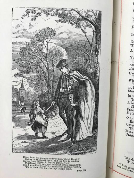 约19世纪后期 宝石盛宴：诗歌选集 5幅插图 真皮精装32开 商品图9