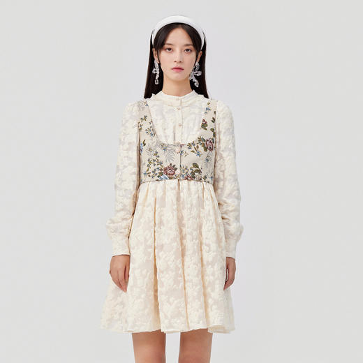 MAXRIENY浮雕提花公主裙两件套春季连衣短裙MC87DR005A20 商品图0