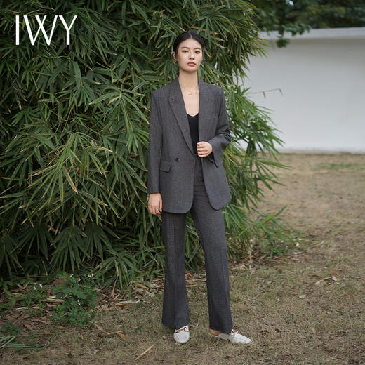 IWY/高级灰色职业西装套装女气质长款通勤西服经理宽松休闲工作服C13517+P33517 商品图0