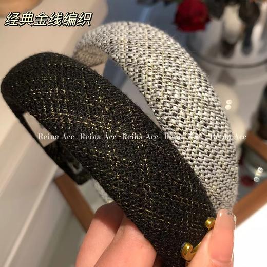 赛琳百搭发卡  高颅顶定型弹力掺金线法式复古发卡 商品图3