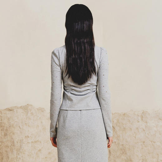 MAXRIENY设计感拉链翻领衬衫2023春季新款打底上衣女MC88TP080A30 商品图3