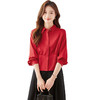 ALBB-红色衬衫女2024新款春季高级感洋气时尚高端长袖上衣衬衣夏 商品缩略图4