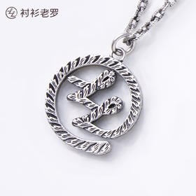 衬衫老罗品牌银色LOGO项链