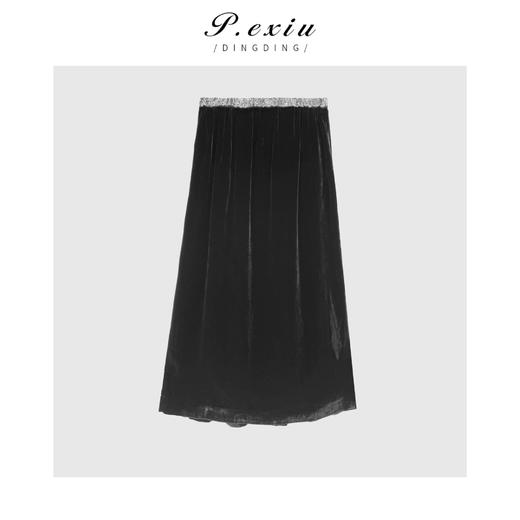 04-2潘依绣丁丁宠粉PanYiXiu/潘依绣【闪亮赴约】丝绒高定顺滑垂感半身裙 W-61753 商品图2