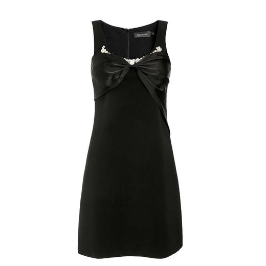 MAXRIENY蝴蝶结背带短裙夏季泡泡袖连衣裙小黑裙MC87DR282A90 商品图4