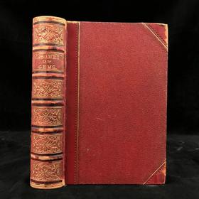 约19世纪后期 宝石盛宴：诗歌选集 5幅插图 真皮精装32开