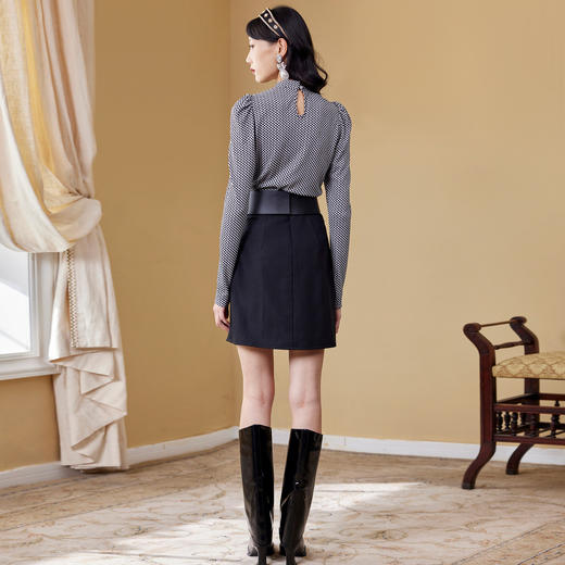 MAXRIENY高腰包臀短裙秋季复半身裙钉珠裙子MC87SK515A90 商品图3