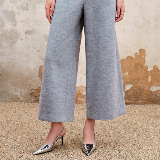 MAXRIENY极简通勤风阔腿长裤2023秋冬新款羊毛裤子女MS88PA536A60 商品图1