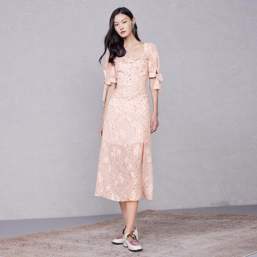 MAXRIENY蝴蝶结茶歇裙夏季碎花连衣裙小雏菊长裙MC87DR300F40 商品图0