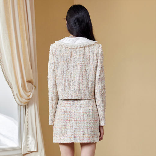 MAXRIENY复古花纱包臀裙2022小香风高腰半身裙短裙MC87SK566Z90 商品图2