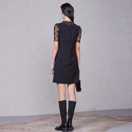 MAXRIENY蝴蝶结背带短裙夏季泡泡袖连衣裙小黑裙MC87DR282A90 商品图2