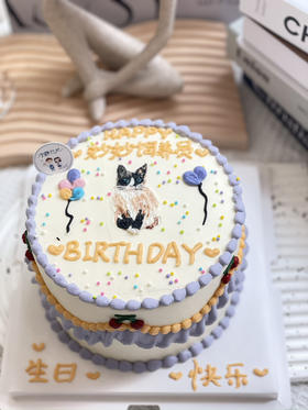 手绘猫奶油蛋糕 下单前请仔细阅读商品详情