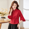 ALBB-红色衬衫女2024新款春季高级感洋气时尚高端长袖上衣衬衣夏 商品缩略图5
