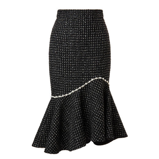 MAXRIENY复古格纹鱼尾裙冬季高腰半裙格子MS88SK758 商品图4