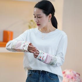 【S1L2】臣禾 圆领新中式拼接长袖T恤JZ241080358【金猪甄选】