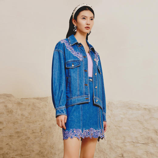 MAXRIENY复古设计感牛仔外套女2023春季气质短外套MC88JA061B80 商品图2