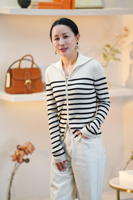【知己开衫】臣禾 拉链条纹开衫JZ241090209【金猪甄选】 商品图6