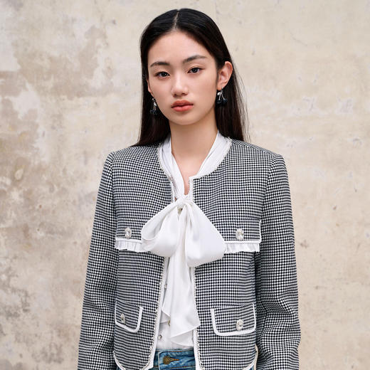 MAXRIENY名媛千金小香风花纱外套2023秋冬新款高级气质感MS88JA538Z00 商品图0