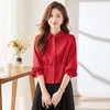 ALBB-红色衬衫女2024新款春季高级感洋气时尚高端长袖上衣衬衣夏 商品缩略图0