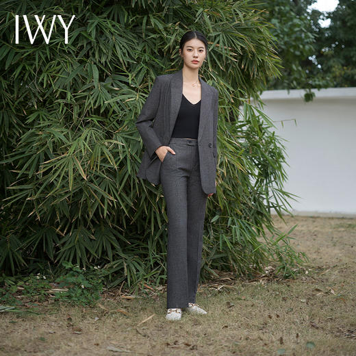 IWY/高级灰色职业西装套装女气质长款通勤西服经理宽松休闲工作服C13517+P33517 商品图2
