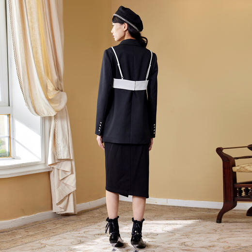 MAXRIENY设计感吊带西服外套2022秋季一粒扣西装上衣MC87JA508A90 商品图2