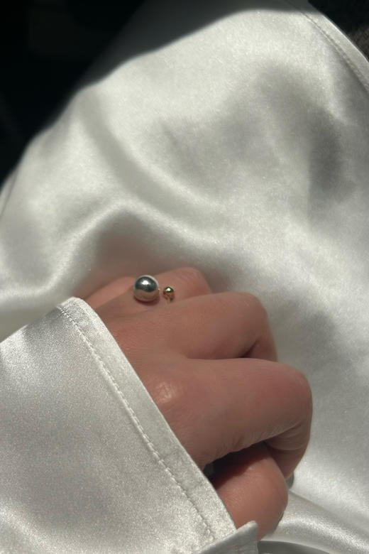 AWU｜GA1-14K - Galaxy Ring [ 瀚 金银珠 开口戒指 ] 商品图3