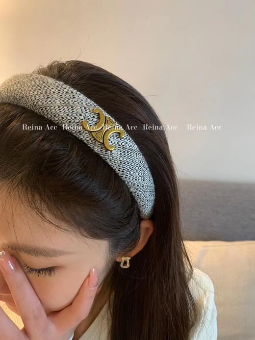 赛琳百搭发卡  高颅顶定型弹力掺金线法式复古发卡 商品图8