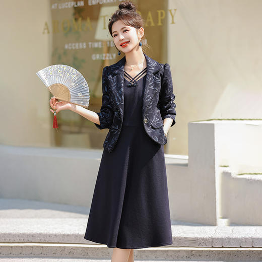 QYMTB-FD0226-Y夏款两件新中式时尚外搭两件套装 商品图0