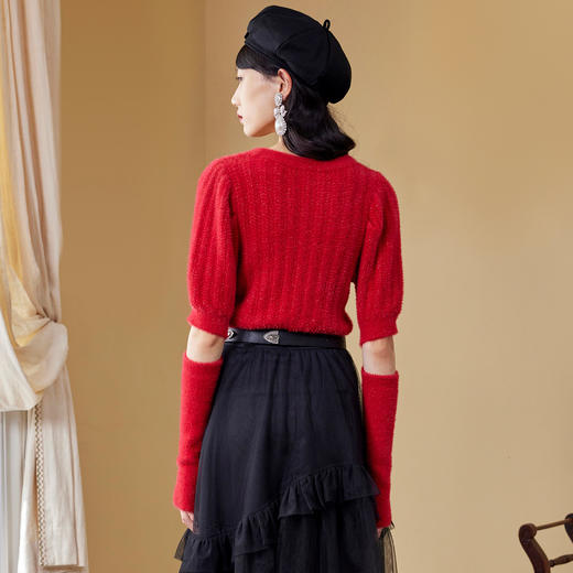 MAXRIENY复古截短针织毛衫秋装上衣女毛衣针织衫MC87SW524A90 商品图2