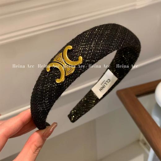 赛琳百搭发卡  高颅顶定型弹力掺金线法式复古发卡 商品图6