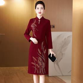 LC 2430连衣裙重工烫钻钉珠妈妈礼服