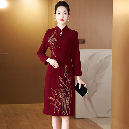 LC 2430连衣裙重工烫钻钉珠妈妈礼服 商品图0