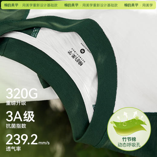 「棉的美学」重磅透气肌理感竹节棉夏季宽松纯色休闲百搭情侣半袖 商品图3