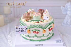 1027CAKE | 立体奶油霜小动物 复古手绘
