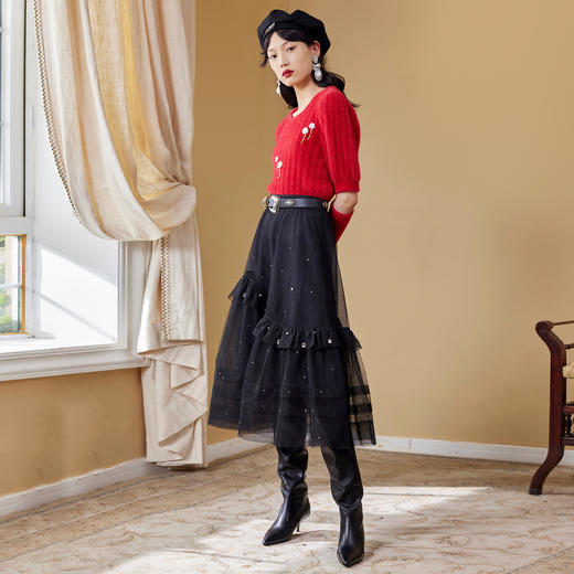 MAXRIENY复古截短针织毛衫秋装上衣女毛衣针织衫MC87SW524A90 商品图3