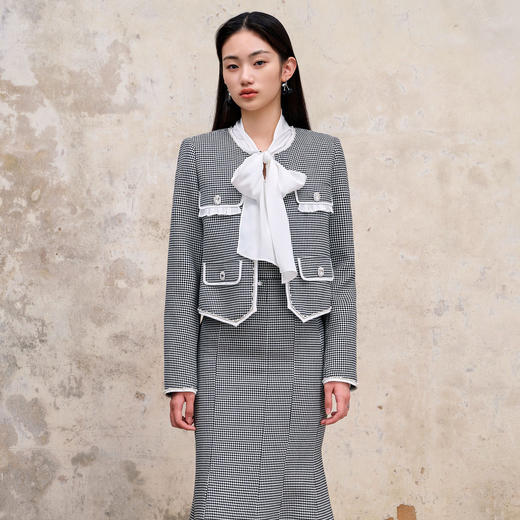MAXRIENY名媛千金小香风花纱外套2023秋冬新款高级气质感MS88JA538Z00 商品图1