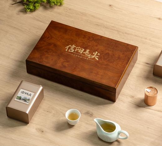 花梨木木盒【毛尖  2罐 半斤装】40元一套 /一件18套 商品图0