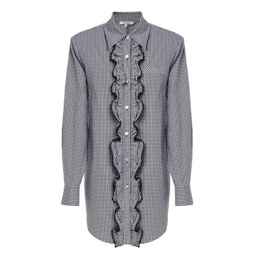 MAXRIENY甜辣风辣妹y2k衬衫黑白格纹宽松慵懒衬衣MS88TP529Z00 商品图4