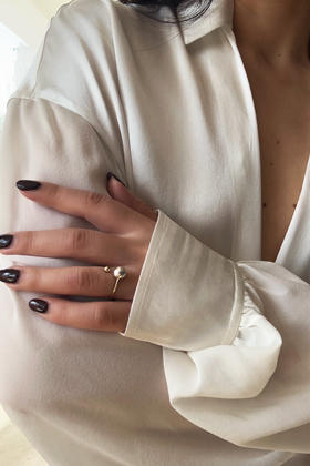 AWU｜GA1-14K - Galaxy Ring [ 瀚 金银珠 开口戒指 ]